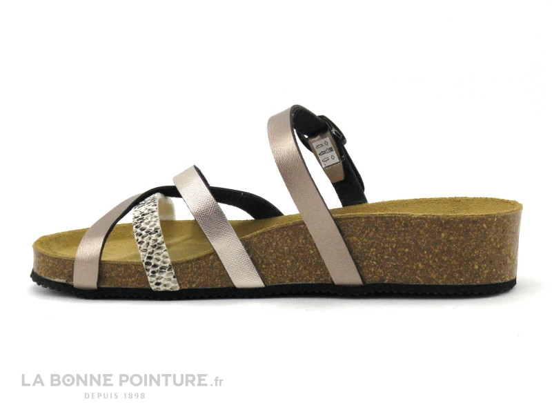 Autenti 689658 - Rose Beige Metal - Python - Mule Talon Compense 5 Autenti 689658 - Rose Beige Metal - Python - Mule Talon Compense â Image 3