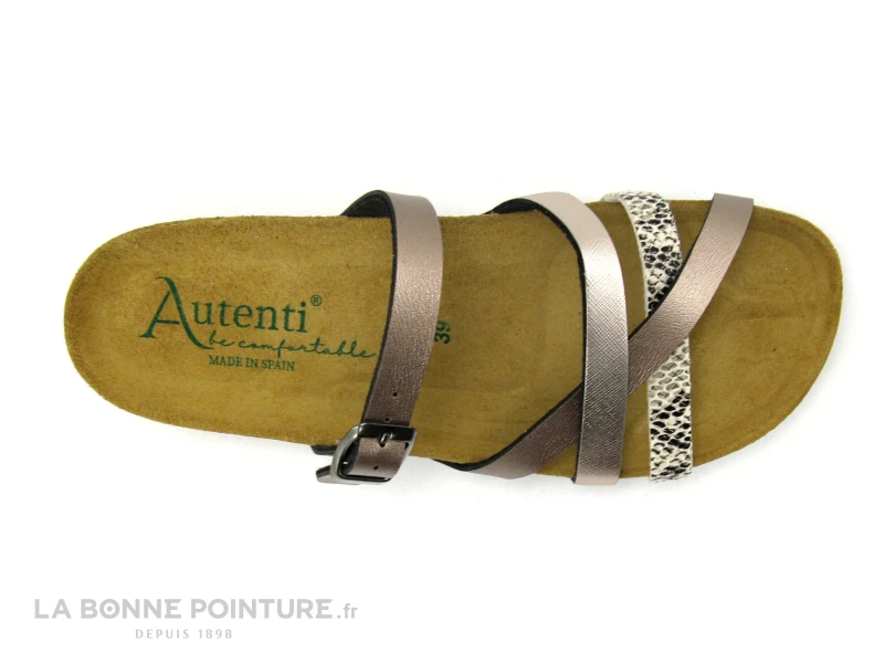 Autenti 689658 - Rose Beige Metal - Python - Mule Talon Compense 4 Autenti 689658 - Rose Beige Metal - Python - Mule Talon Compense â Image 2