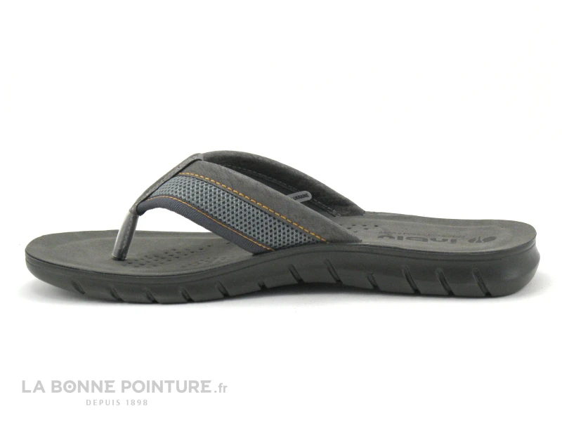 Inblu FO44JV01 Gris - Coutures Orange - Tong Homme 5 Inblu FO44JV01 Gris - Coutures Orange - Tong Homme – Image 3