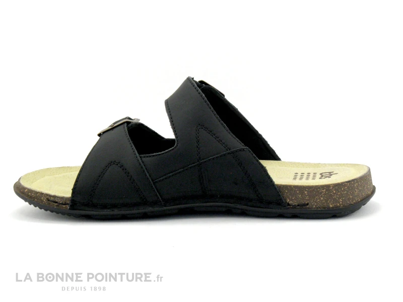 TBS EMILANO Noir - Mule Homme Cuir Noir - 2 Brides Reglables 4 TBS EMILANO Noir - Mule Homme Cuir Noir - 2 Brides Reglables – Image 2