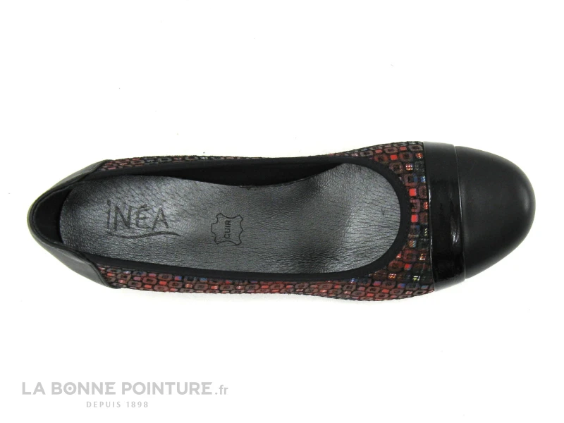 Inéa RIO Noir Multi Rouge - Escarpin Souple Petit Talon 8 Inéa RIO Noir Multi Rouge - Escarpin Souple Petit Talon – Image 6