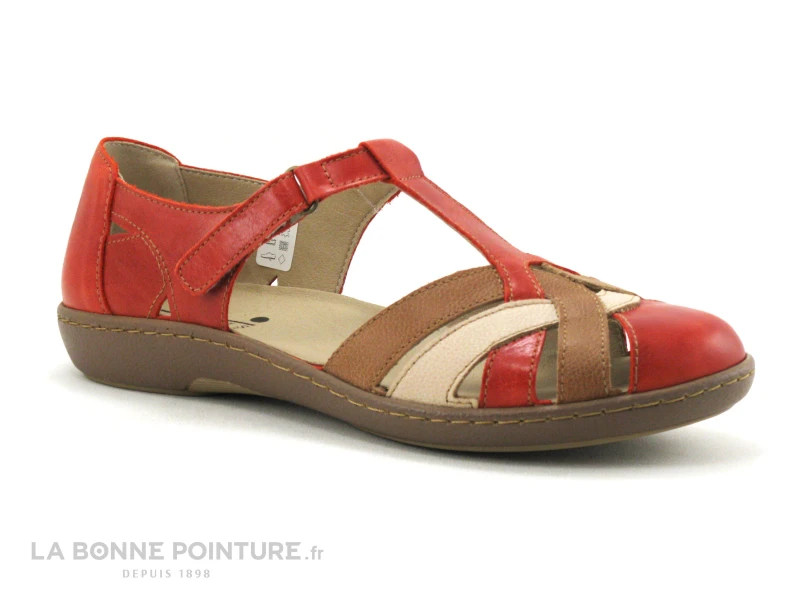 3 Points De Suspension Kirout Rouge - Beige - Sandale 7 3 Points De Suspension Kirout Rouge - Beige - Sandale – Image 5