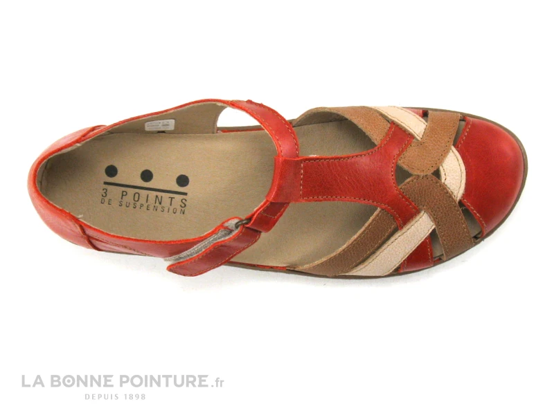 3 Points De Suspension Kirout Rouge - Beige - Sandale 8 3 Points De Suspension Kirout Rouge - Beige - Sandale – Image 6