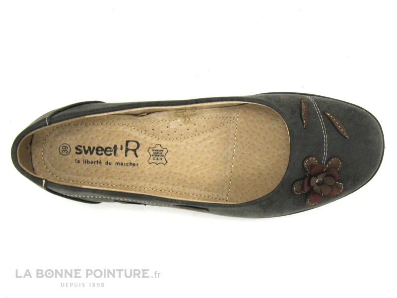 Sweet R CAMOMI Taupe - Ballerine Marron Avec Fleurs 5 Sweet R CAMOMI Taupe - Ballerine Marron Avec Fleurs â Image 3