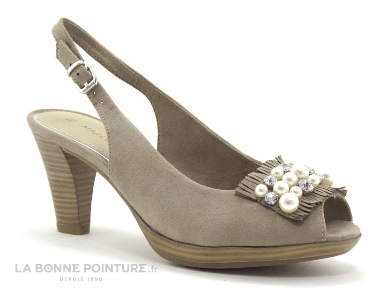 Marco Tozzi 2-29602-20 Taupe - Perles Culture - Sandale Talon 7 Marco Tozzi 2-29602-20 Taupe - Perles Culture - Sandale Talon â Image 5