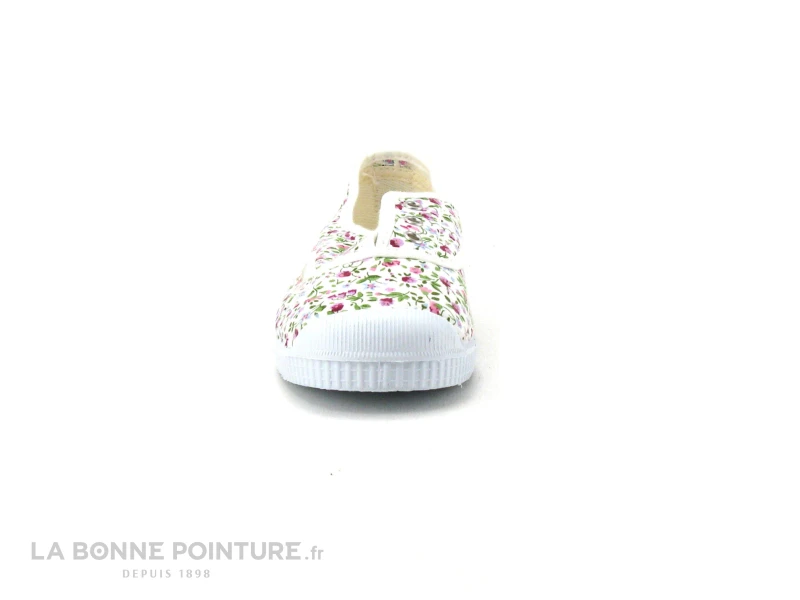 Cienta 70999 Blanc Fleuri - Tennis Toile Fille Sans Lacet 4 Cienta 70999 Blanc Fleuri - Tennis Toile Fille Sans Lacet – Image 2