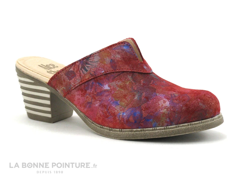 Alce Shoes 9841 Amatista Rojo - Sabot Femme Talon 3 Alce Shoes 9841 Amatista Rojo - Sabot Femme Talon