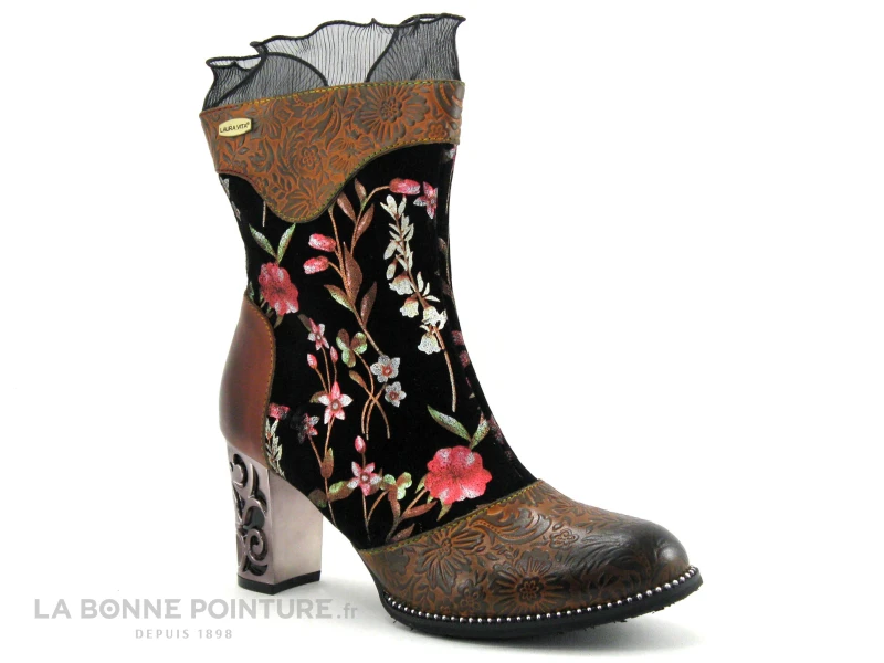 Laura Vita LEDAO 01 Wine - Bottine Femme Avec Fleurs - Talon Haut 3 Laura Vita LEDAO 01 Wine - Bottine Femme Avec Fleurs - Talon Haut