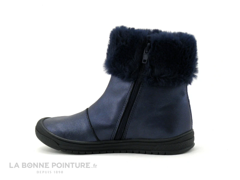 Bopy SALIFA Bleu Marine - Fourrure - Bottine Fille 5 Bopy SALIFA Bleu Marine - Fourrure - Bottine Fille – Image 3
