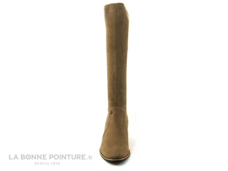 Fugitive GIGUE Velours Taupe - Botte Stretch Femme Talon Haut 4 Fugitive GIGUE Velours Taupe - Botte Stretch Femme Talon Haut – Image 2