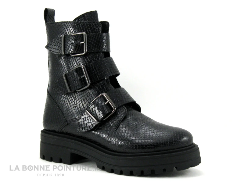 We Do CO99550 Noir Python - Bottine Semelle Epaisse - 3 Brides 3 We Do CO99550 Noir Python - Bottine Semelle Epaisse - 3 Brides