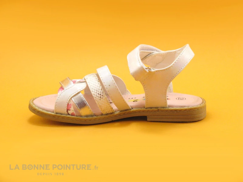 A 1 2 C 4 SOLEN-T Blanc Rose - Sandale Velcro 4 A 1 2 C 4 SOLEN-T Blanc Rose - Sandale Velcro â Image 2