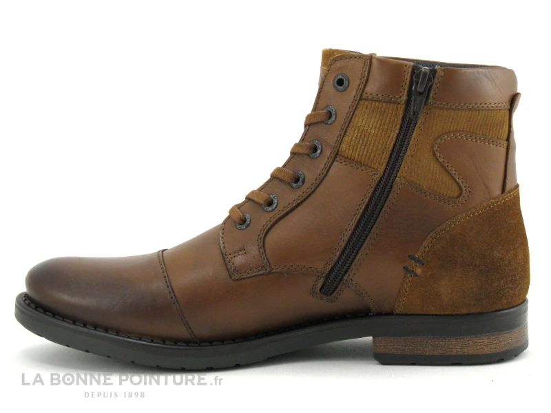 Redskins NITRO Cognac - Boots Homme Marron Avec Zip Et Lacet 5 Redskins NITRO Cognac - Boots Homme Marron Avec Zip Et Lacet – Image 3