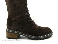 Elue Par Nous KOFOUR Marron Velours Croco - Botte Lacet Femme -Chaussure Offre Boutique cd24607c73b9e66c561f35ea11d5d5ef img 3640.jpg 164353