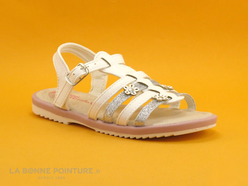 Wipop YETOILE Blanc Argent Fleurs - Sandale Fille 3 Wipop YETOILE Blanc Argent Fleurs - Sandale Fille