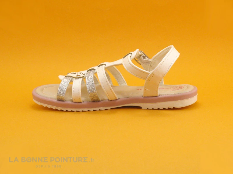 Wipop YETOILE Blanc Argent Fleurs - Sandale Fille 4 Wipop YETOILE Blanc Argent Fleurs - Sandale Fille – Image 2