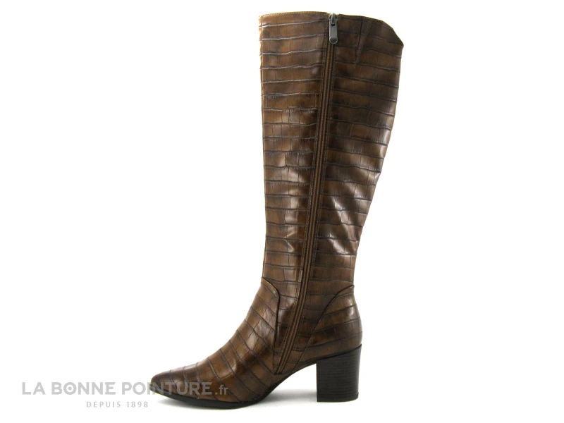 Marco Tozzi 2-25509-27 - Chestnut Croco - Botte Femme Talon Haut 5 Marco Tozzi 2-25509-27 - Chestnut Croco - Botte Femme Talon Haut – Image 3