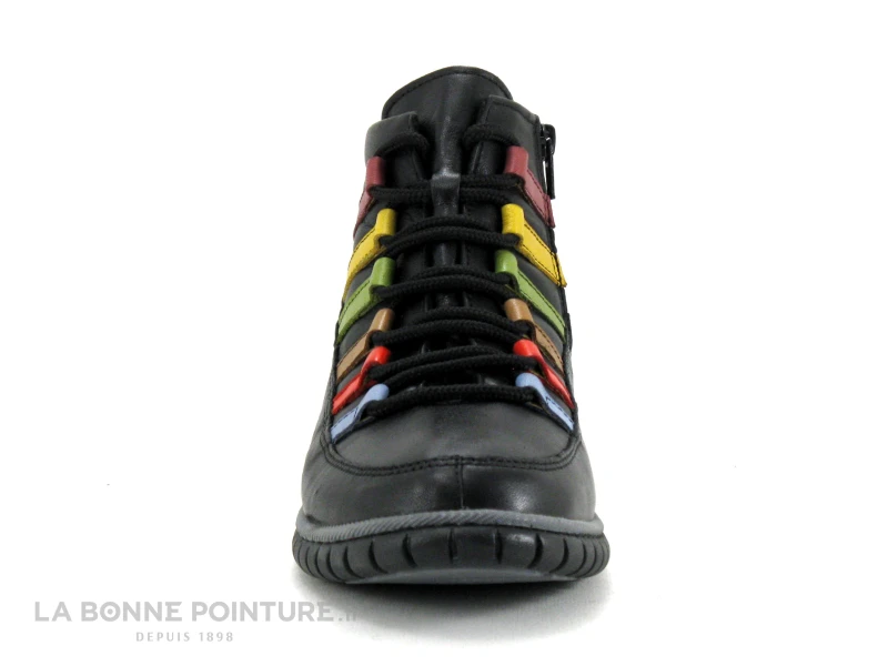 Karyoka QUINTO Noir - Oeillets Multicolores - Chaussure Montante Femme 4 Karyoka QUINTO Noir - Oeillets Multicolores - Chaussure Montante Femme â Image 2