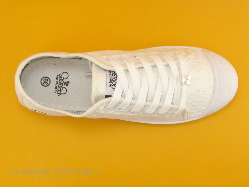 Le Temps Des Cerises BASIC 02 Dentelle Blanc - Basket Toile 8 Le Temps Des Cerises BASIC 02 Dentelle Blanc - Basket Toile – Image 6