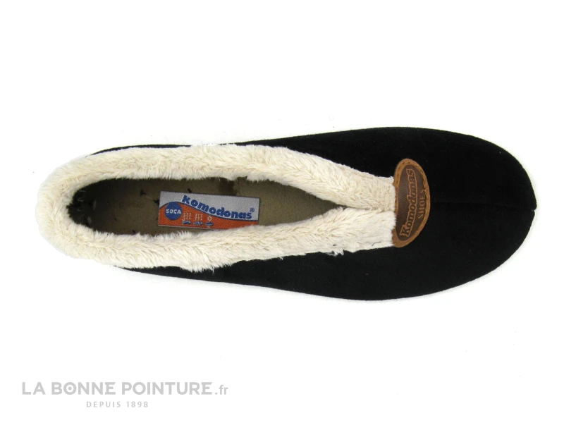 Komodonas Soca - 0356 Velours Noir - Fourrure Beige - Chausson 5 Komodonas Soca - 0356 Velours Noir - Fourrure Beige - Chausson – Image 3