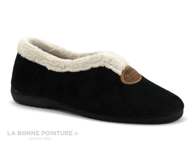 Komodonas Soca - 0356 Velours Noir - Fourrure Beige - Chausson 3 Komodonas Soca - 0356 Velours Noir - Fourrure Beige - Chausson
