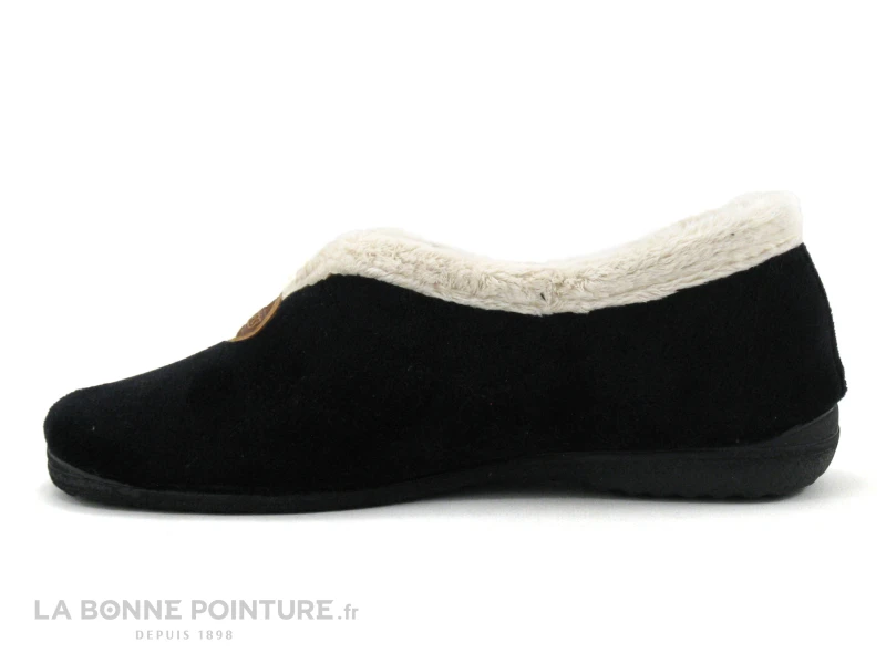 Komodonas Soca - 0356 Velours Noir - Fourrure Beige - Chausson 4 Komodonas Soca - 0356 Velours Noir - Fourrure Beige - Chausson – Image 2