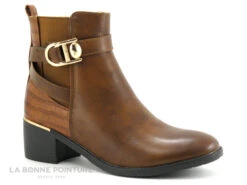 Morans TAXANE Cognac 30281 - Bottine Femme Marron - Arriere Croco