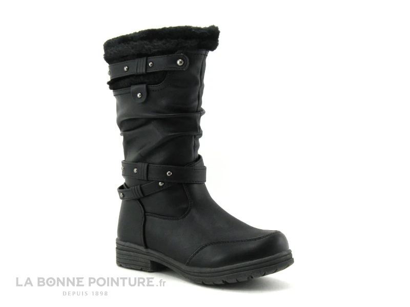 Wipop Dyna Noir-Boots Fille Fourrees Zip 3 Wipop Dyna Noir-Boots Fille Fourrees Zip