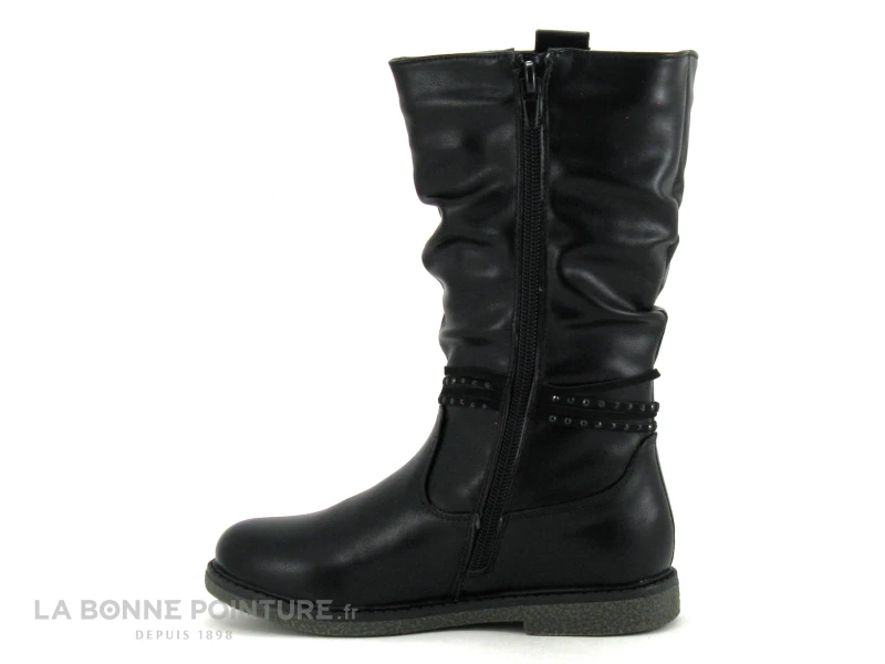 Wipop DUCLAIR Noir - Botte Fille Noire Avec Tige Froncee 5 Wipop DUCLAIR Noir - Botte Fille Noire Avec Tige Froncee â Image 3