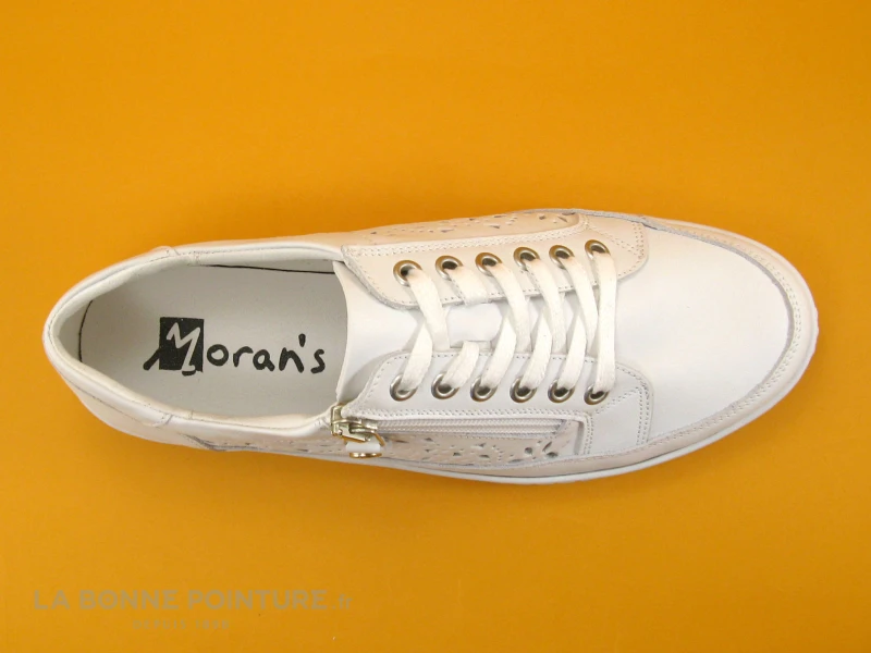 Morans KIPAR Blanc - Basket Mode Femme Cuir Blanc - Perforations 8 Morans KIPAR Blanc - Basket Mode Femme Cuir Blanc - Perforations – Image 6