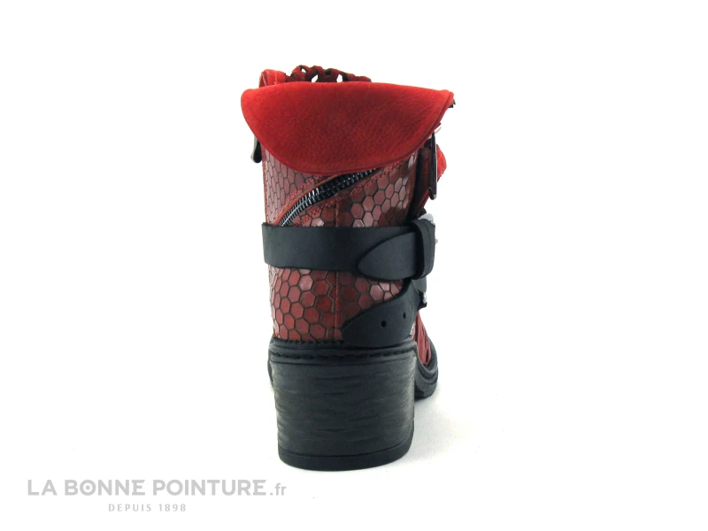 Lily Mood 050 5601 Red Nubuck - Bottine Rouge Hexagones 6 Lily Mood 050 5601 Red Nubuck - Bottine Rouge Hexagones – Image 4