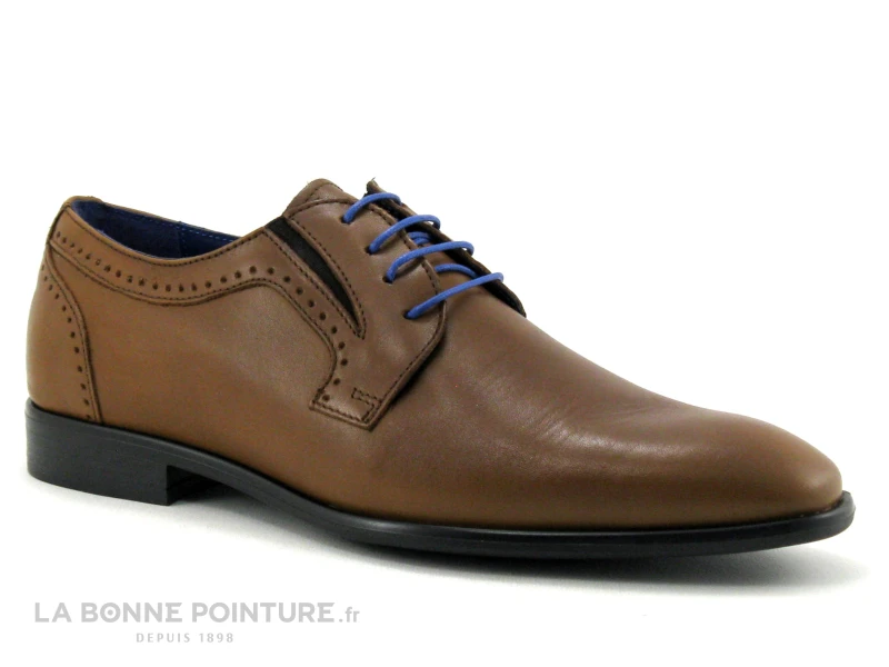 Franzini 3044B - Chaussure Habillee Homme Marron Clair - Lacet Bleu 3 Franzini 3044B - Chaussure Habillee Homme Marron Clair - Lacet Bleu