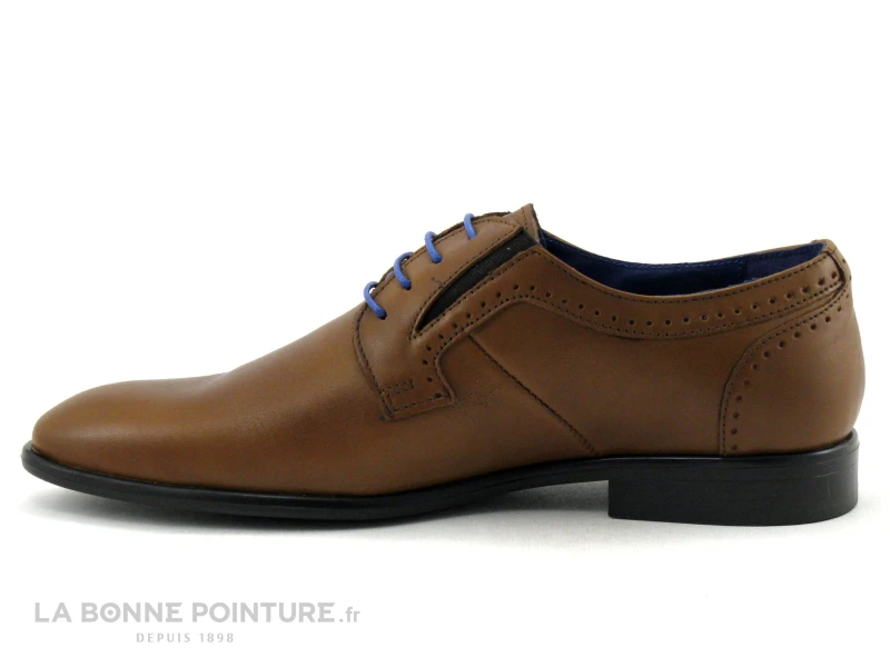 Franzini 3044B - Chaussure Habillee Homme Marron Clair - Lacet Bleu 5 Franzini 3044B - Chaussure Habillee Homme Marron Clair - Lacet Bleu – Image 3