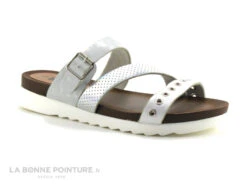 EmBrace B01001 101 Blanc Argent - Mule Femme