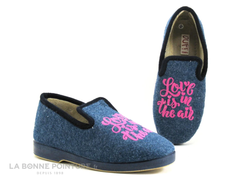 Ouf Tempo SUGNY Bleu - Love Is In The Air - Chausson Femme 3 Ouf Tempo SUGNY Bleu - Love Is In The Air - Chausson Femme