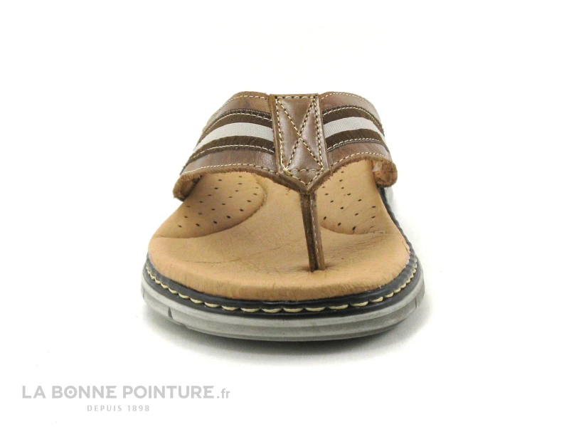 Orland 2042 Camel - Tong Homme Cuir Marron 4 Orland 2042 Camel - Tong Homme Cuir Marron – Image 2