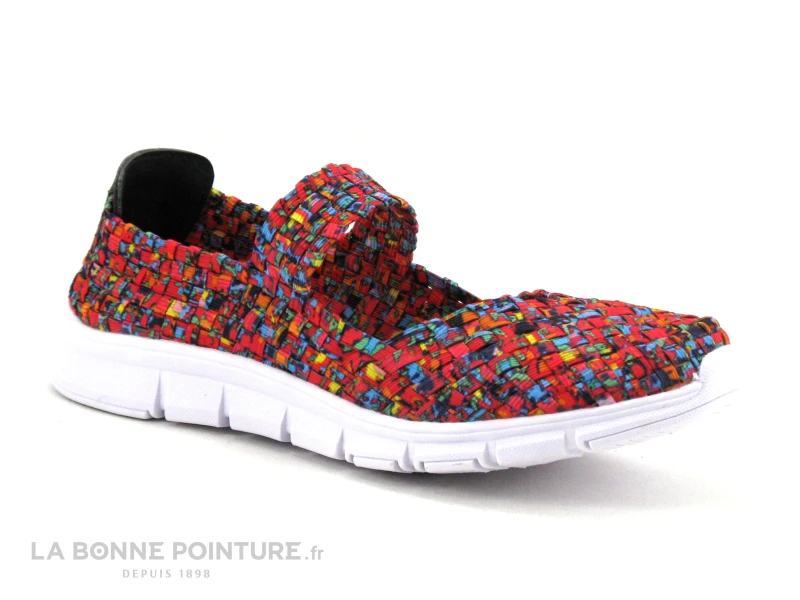 Morans KIEFE Fuchsia - Basket Ballerine En Elastique Multicolore 7 Morans KIEFE Fuchsia - Basket Ballerine En Elastique Multicolore â Image 5