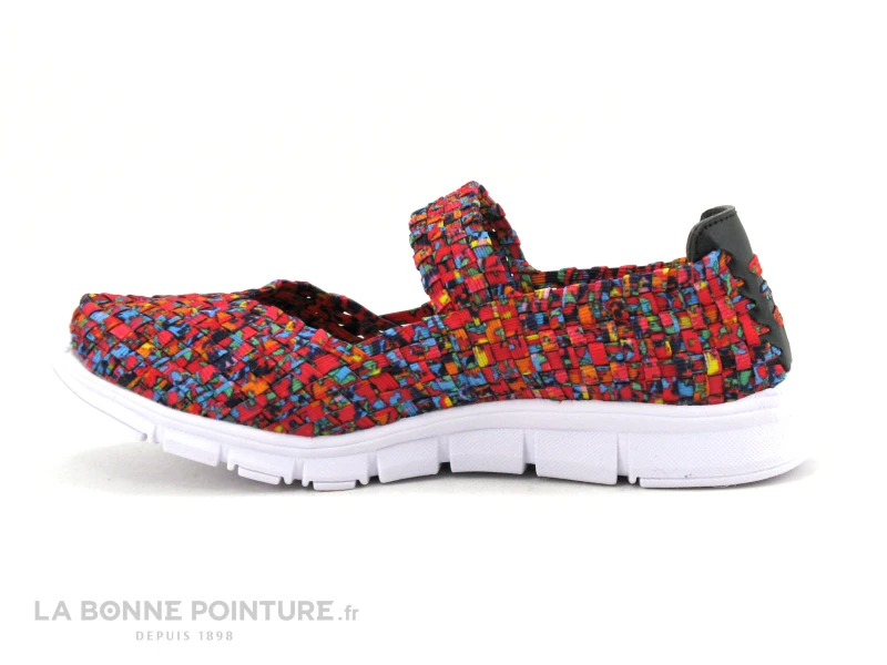 Morans KIEFE Fuchsia - Basket Ballerine En Elastique Multicolore 5 Morans KIEFE Fuchsia - Basket Ballerine En Elastique Multicolore â Image 3