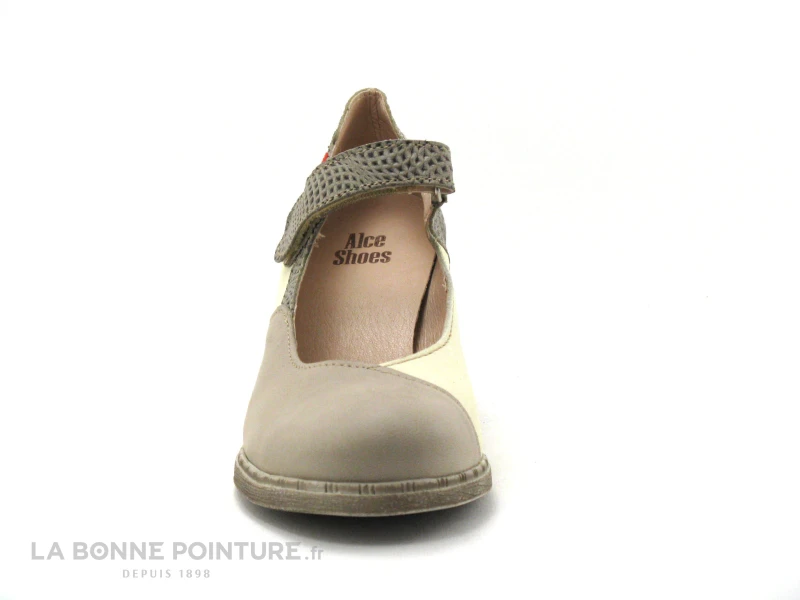 Alce Shoes 9809 Beige - Escarpin Petit Talon - Bride Velcro 4 Alce Shoes 9809 Beige - Escarpin Petit Talon - Bride Velcro – Image 2