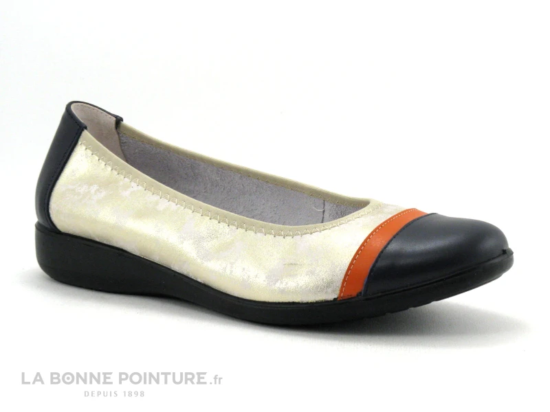 Inea CELESTE Marine Orange Or - Ballerine Souple Femme 7 Inea CELESTE Marine Orange Or - Ballerine Souple Femme – Image 5