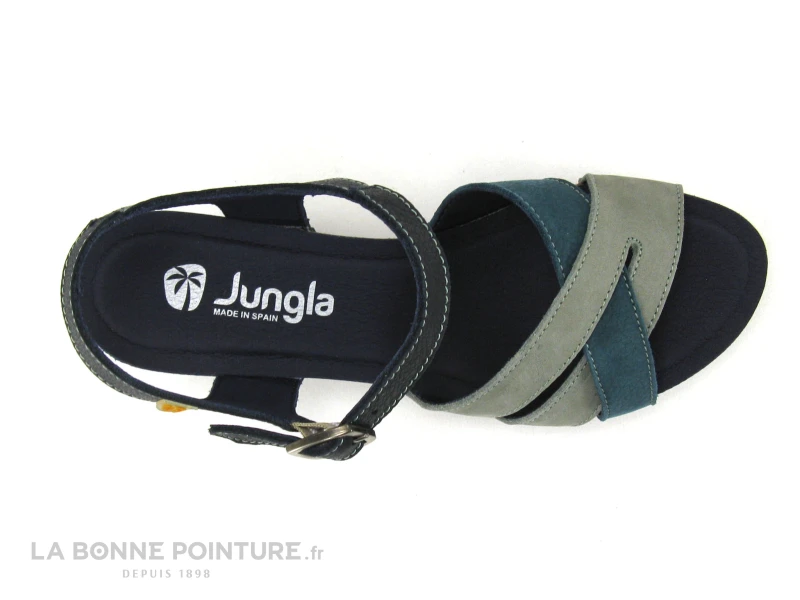 Jungla 7459 - Forest Jade - Nu-pieds Femme Cuir Bleu Et Vert - Petit Talon 8 Jungla 7459 - Forest Jade - Nu-pieds Femme Cuir Bleu Et Vert - Petit Talon – Image 6