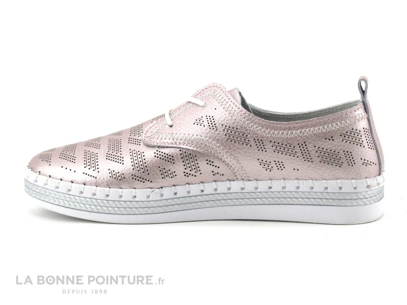 Morans WIDOIS Rose Metallise - Perforations - Chaussure Basse Femme 5 Morans WIDOIS Rose Metallise - Perforations - Chaussure Basse Femme â Image 3