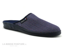Airplum FABRICE Marine - Rayures Rouges - Pantoufle Mule Homme