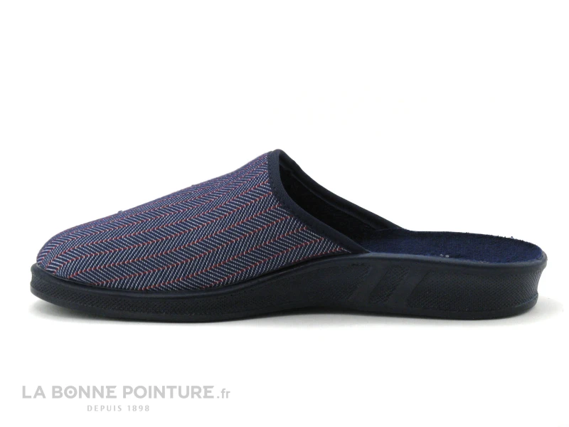 Airplum FABRICE Marine - Rayures Rouges - Pantoufle Mule Homme 4 Airplum FABRICE Marine - Rayures Rouges - Pantoufle Mule Homme â Image 2