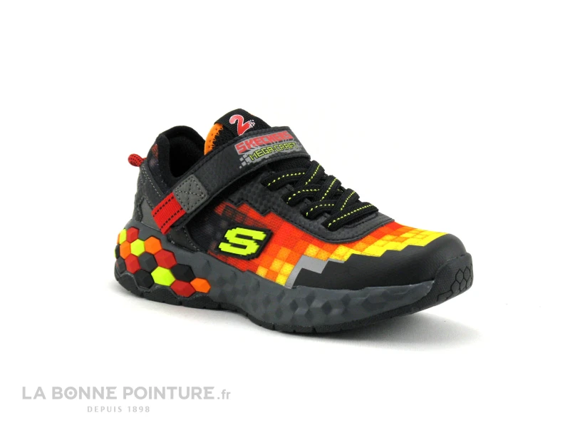 Skechers MEGA-CRAFT 402204 - Semelle Blocs - Basket Noir Rouge Jaune 7 Skechers MEGA-CRAFT 402204 - Semelle Blocs - Basket Noir Rouge Jaune – Image 5