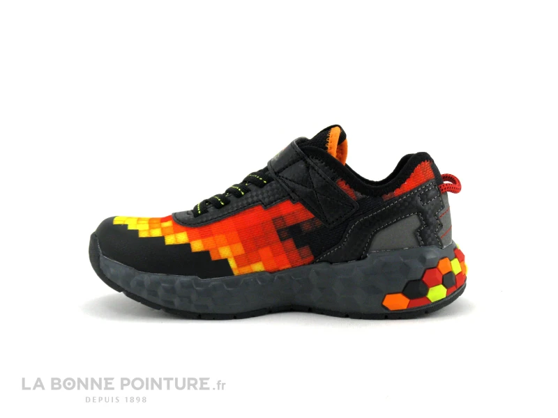 Skechers MEGA-CRAFT 402204 - Semelle Blocs - Basket Noir Rouge Jaune 5 Skechers MEGA-CRAFT 402204 - Semelle Blocs - Basket Noir Rouge Jaune – Image 3