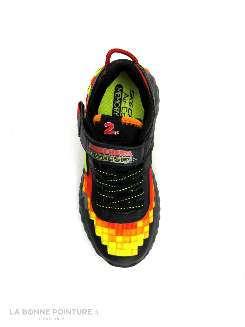 Skechers MEGA-CRAFT 402204 - Semelle Blocs - Basket Noir Rouge Jaune 8 Skechers MEGA-CRAFT 402204 - Semelle Blocs - Basket Noir Rouge Jaune – Image 6