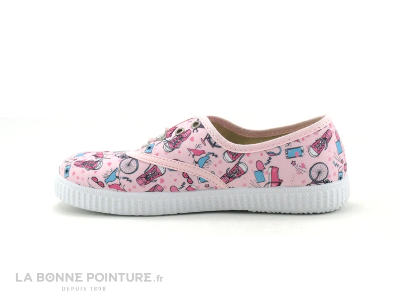 Batilas 576 223 - Basket Fille Toile Rose Imprimee 4 Batilas 576 223 - Basket Fille Toile Rose Imprimee – Image 2