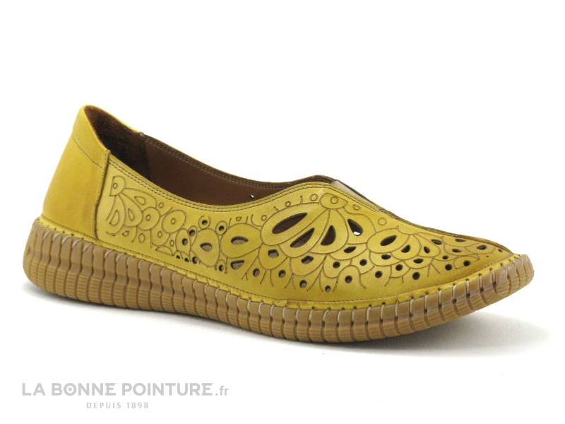 Karyoka RITA Jaune - Ballerine Perforee Femme Cuir Jaune 7 Karyoka RITA Jaune - Ballerine Perforee Femme Cuir Jaune â Image 5