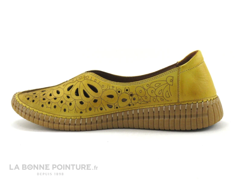 Karyoka RITA Jaune - Ballerine Perforee Femme Cuir Jaune 5 Karyoka RITA Jaune - Ballerine Perforee Femme Cuir Jaune â Image 3